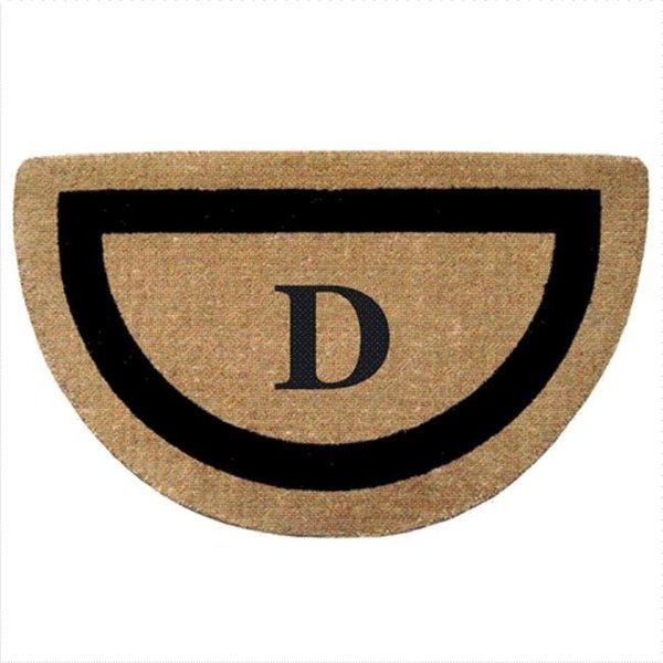 Nedia Home Nedia Home 02053D Single Picture - Black Frame 22 x 36 In. Half Round Heavy Duty Coir Doormat - Monogrammed D O2053D